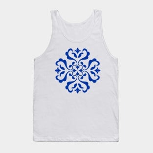 Blue flowers tile Tank Top